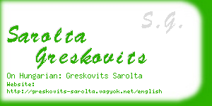 sarolta greskovits business card